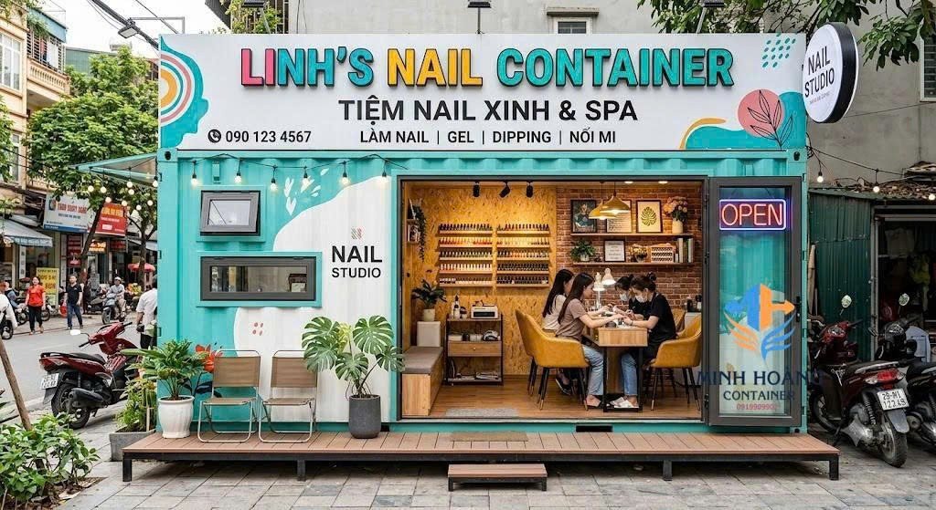 Container Showroom Tiệm Nail 20 Feet