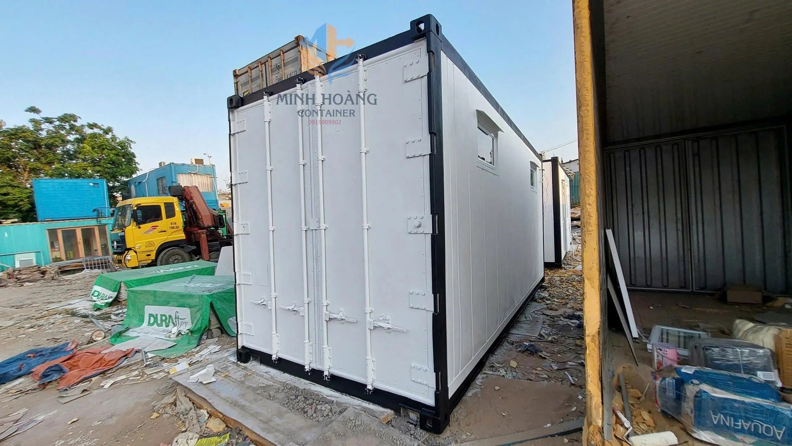 Container Văn Phòng 20 Feet Trắng Viền Đen Mẫu 1