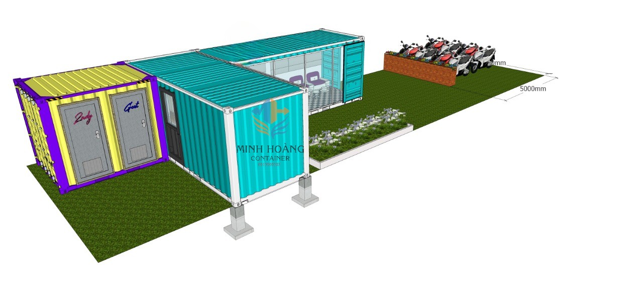 Container tiệm nail 2x20feet